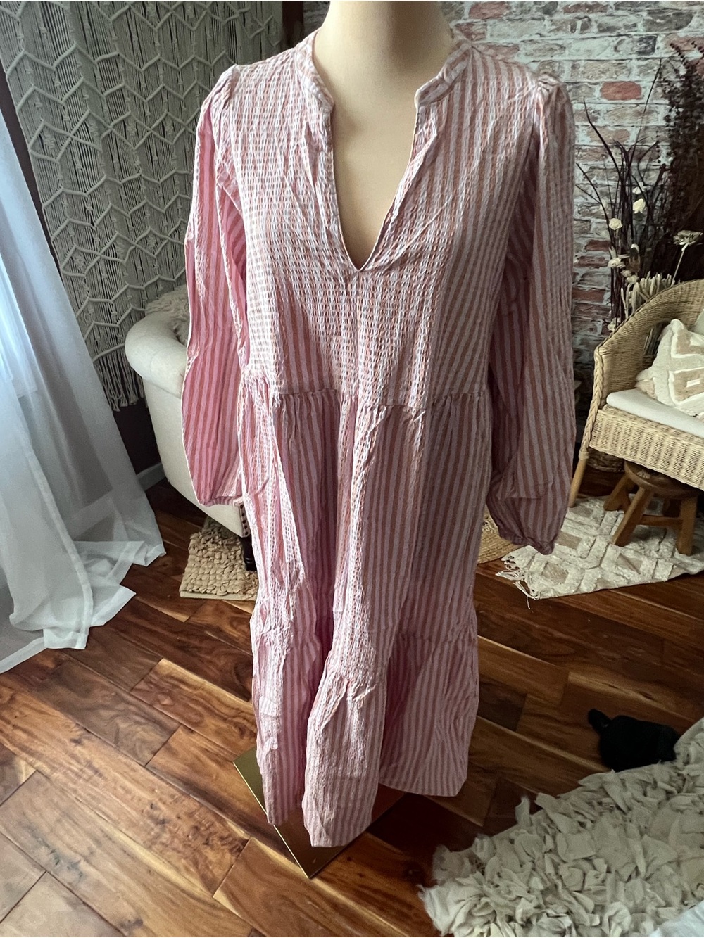Women’s A New Day Pink Striped Dress sz Large